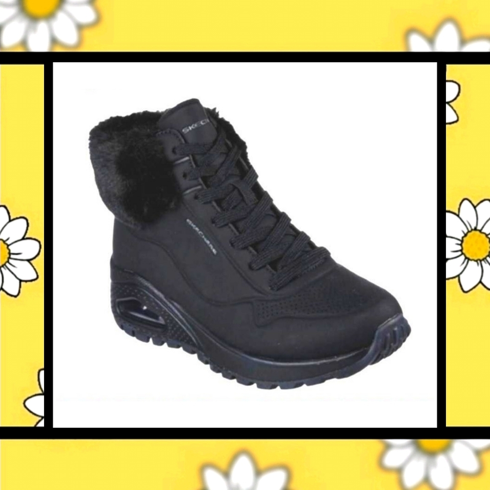 "Skechers" Women's Uno Rugged Fall Air  Sneaker Boot - Black - Size 9